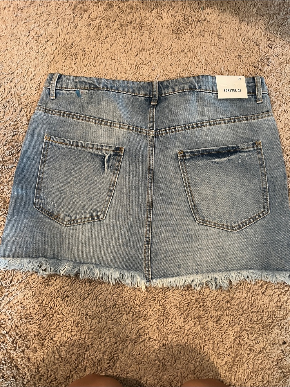Forever 21 Light Blue Distressed Denim Mini Skirt - Picture 4 of 4